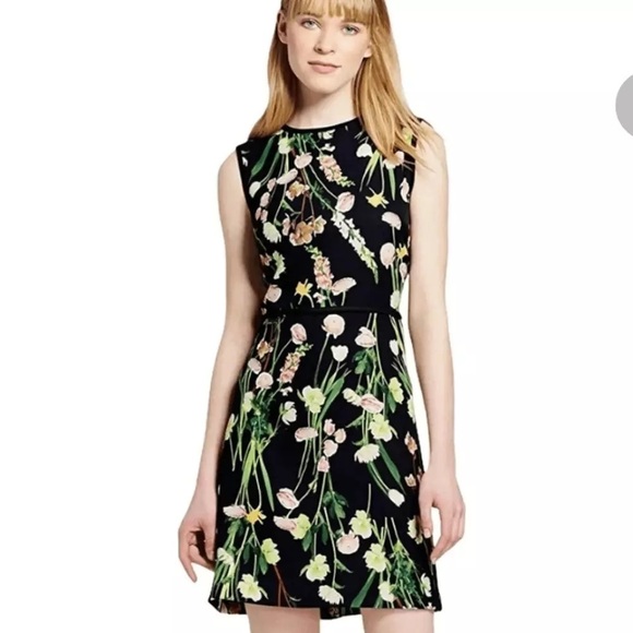 Victoria Beckham Target Black Floral Sheath Dress XS - Picture 9 of 10
